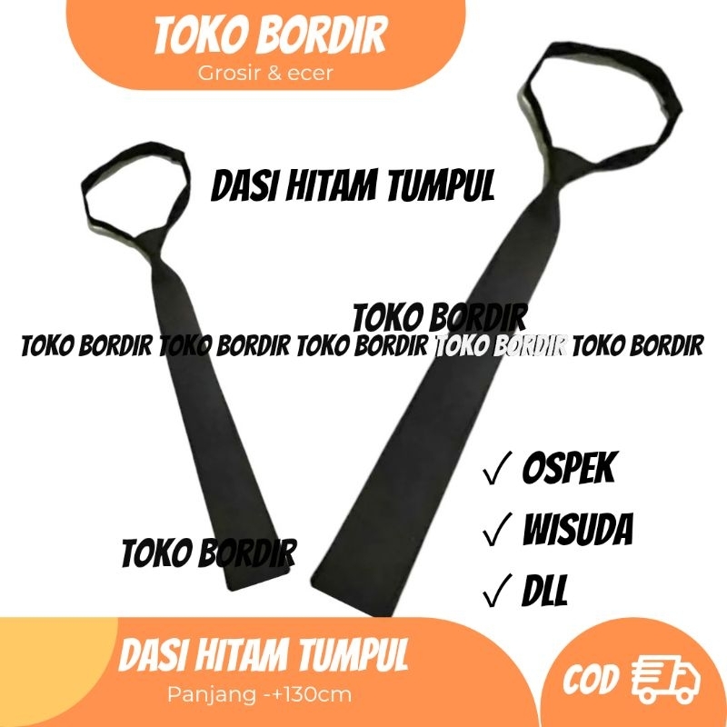 Dasi hitam tumpul / dasi ospek / dasi wisuda/ dasi sinoman