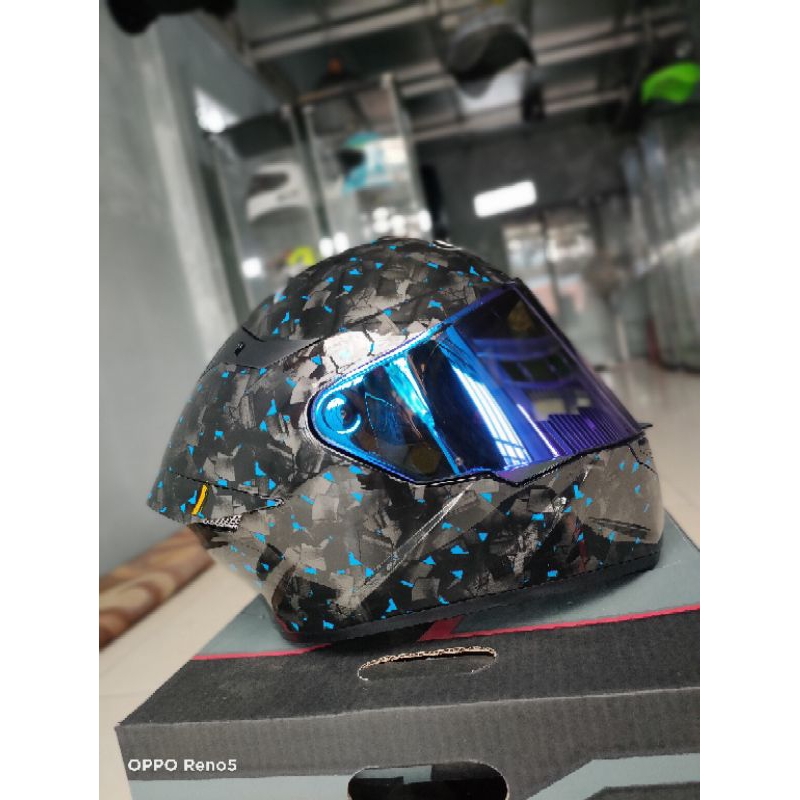 HELM KYT TT COURSE REPAINT CARBON FORGED BLUE