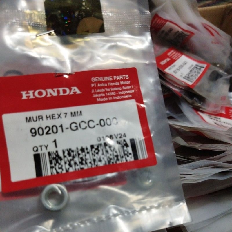 Nut Hex 7MM Mur Tusuk Sate Scoopy eSP Vario 110 eSP Spacy Beat Fi 90201GCC000 90201-GCC-000