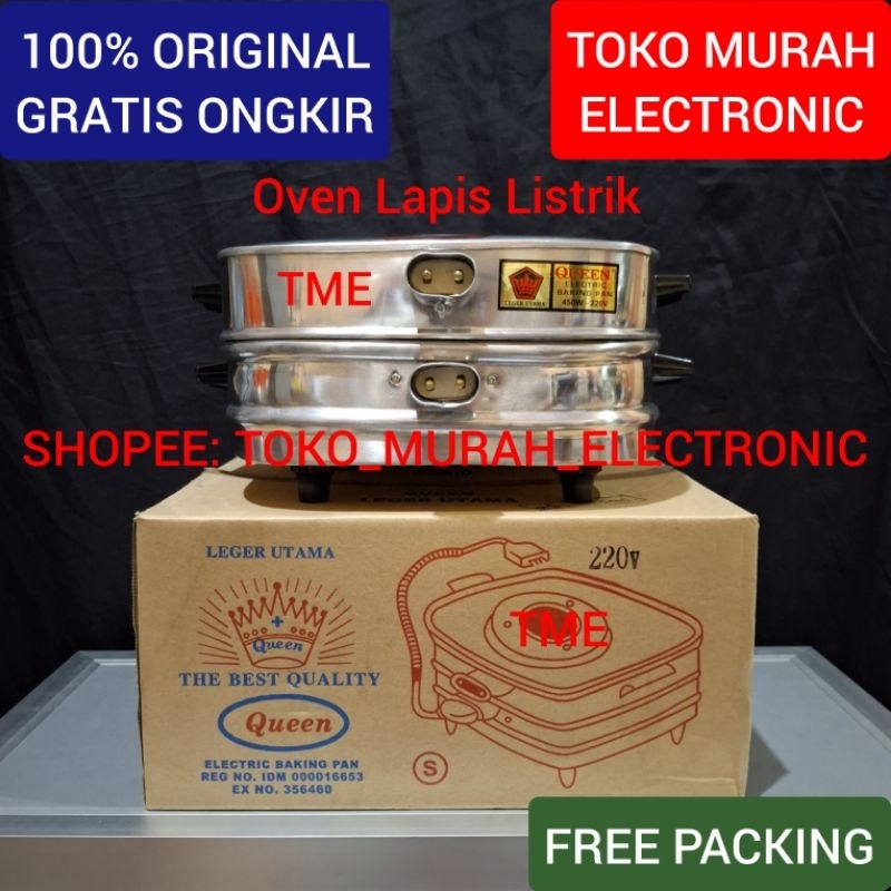 TME - Oven Kue Lapis Listrik Queen Oven Listrik Watt Rendah Gratis Loyang Kue
