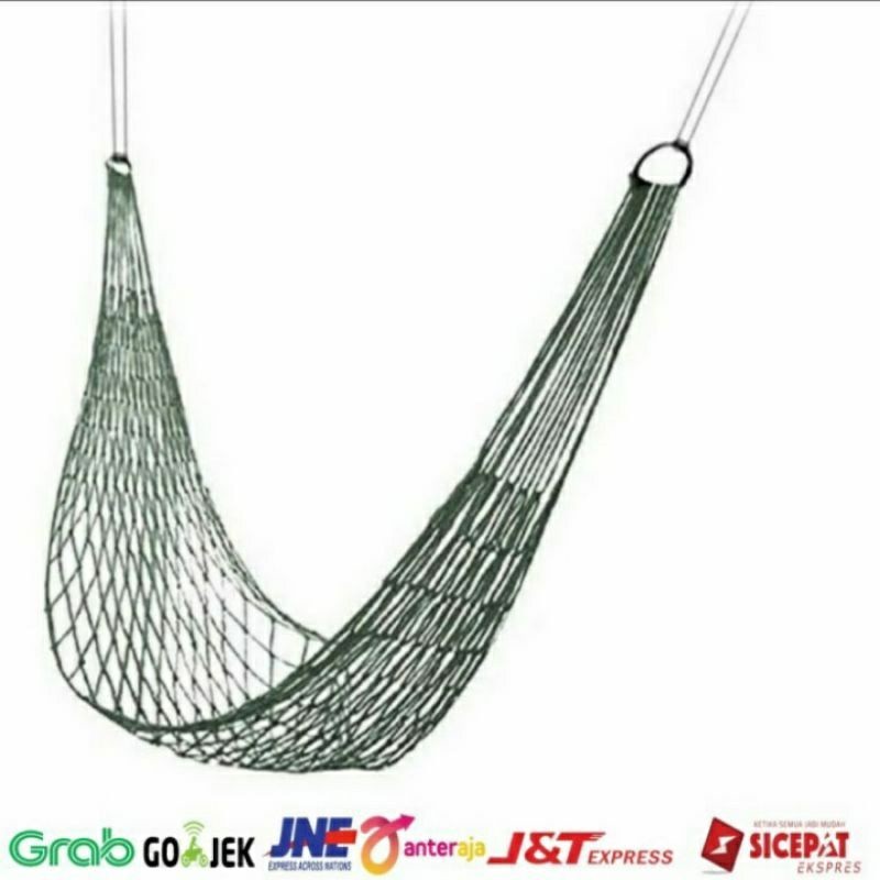 Hammock Ayunan Gantung Tali Rajut Nylon Mesh Hamock Jaring Single