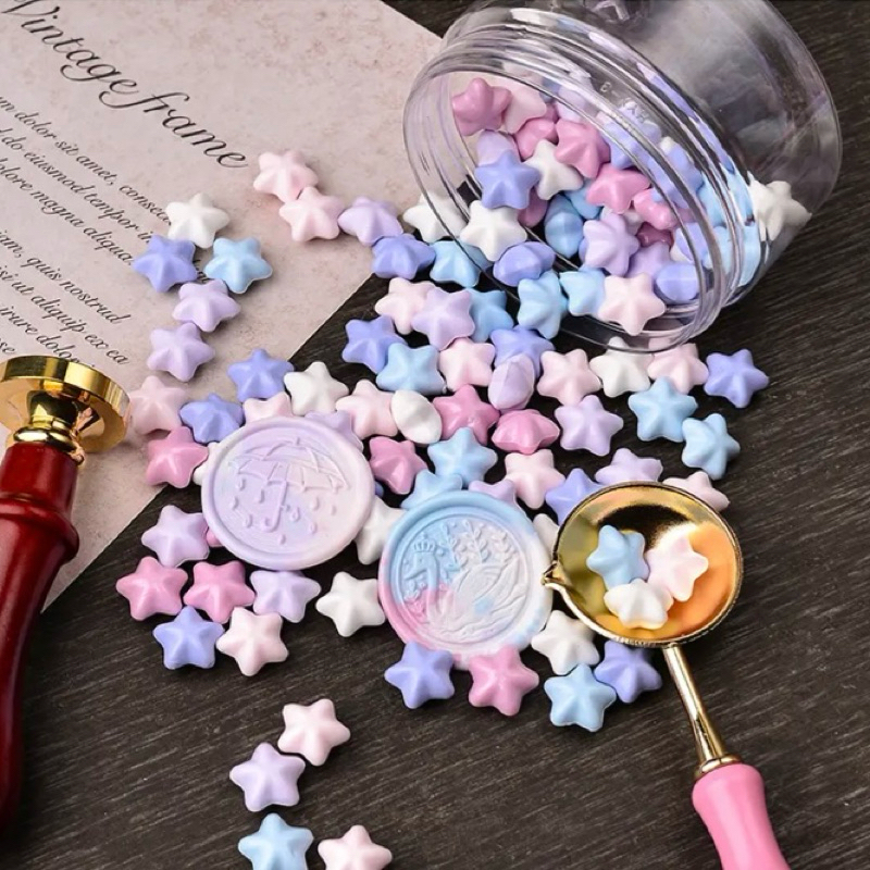 

1pcs Lilin Beads Bentuk Bintang Wax Seal Stamp / DIY Seal Wax / Candle undangan / Segel Undangan / Hampers / Hadiah Pernikahan / Invitation Decoration