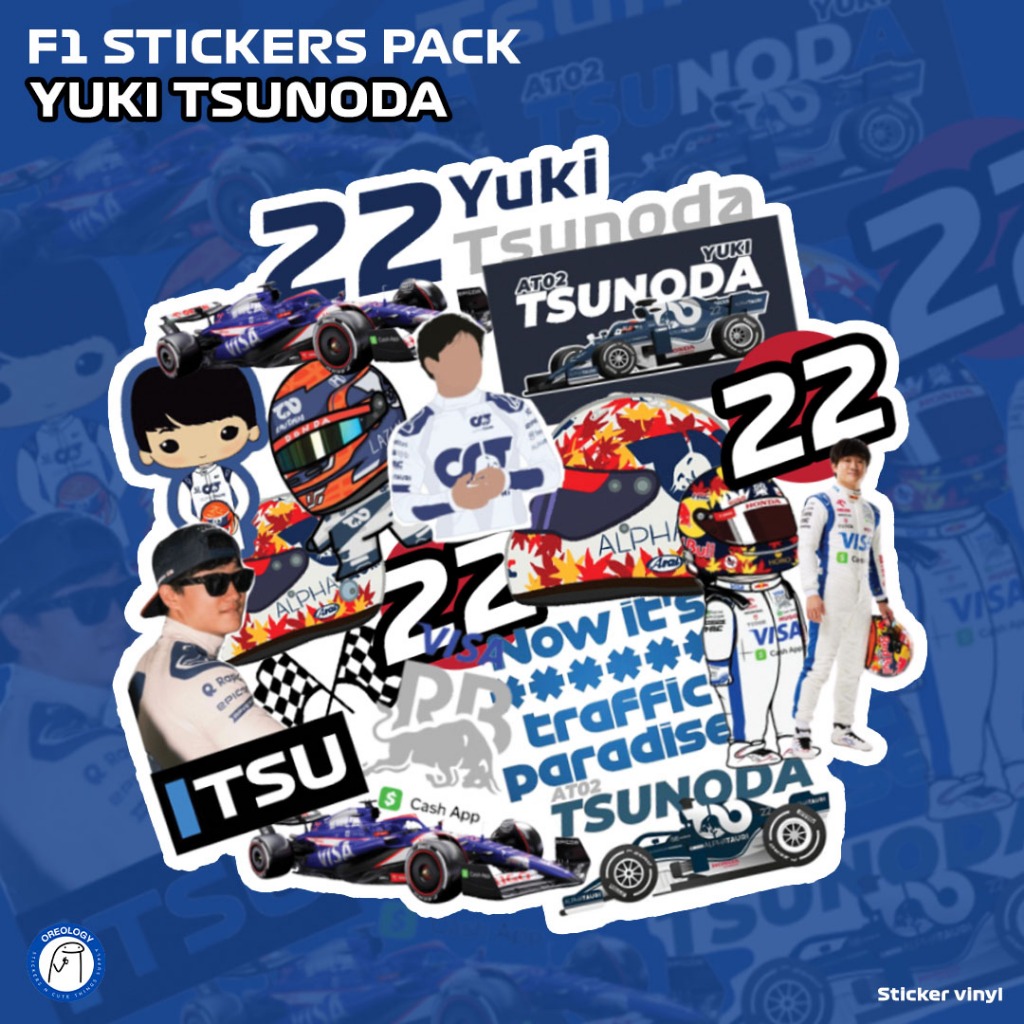 

Sticker Pack F1 Yuki Tsunoda stiker pack stikerglossyvinyl glossy stikerf1/stickerlaptop/stikertumblr