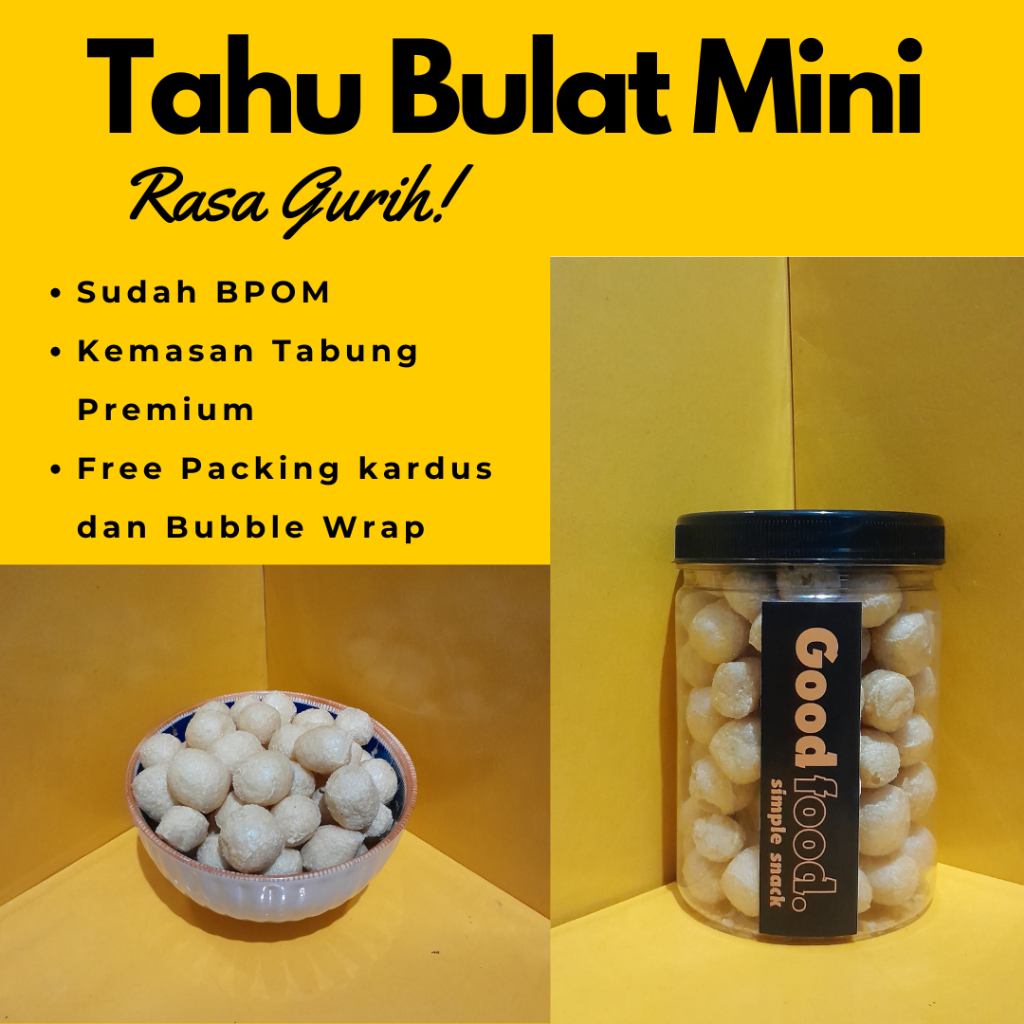 

GOOD Snack Tahu Bulat Mini Enak Gurih Cemilan Makanan Ringan Kemasan 800ml Termurah Berkualitas