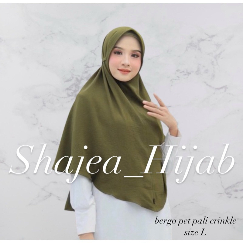 Bergo Crinkle Pet Tali Ukuran L / Kerudung Crinkle Size L / Jilbab Harian / Hijab Instan [bisa COD]