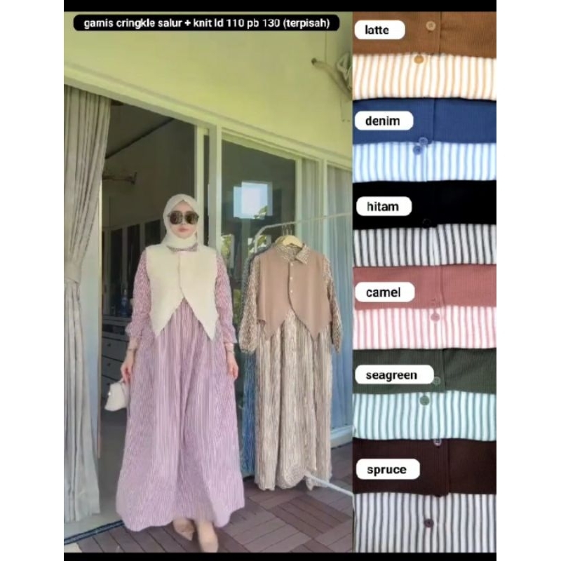 Elyana Maxi Dress Gamis Salur Plus Outer