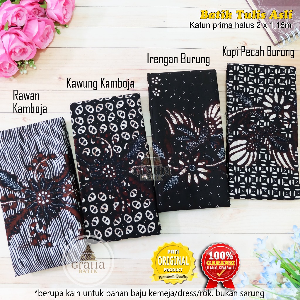 KAIN BATIK TULIS BAKARAN ASLI PATI BAHAN KATUN PREMIUM MOTIF KLASIK