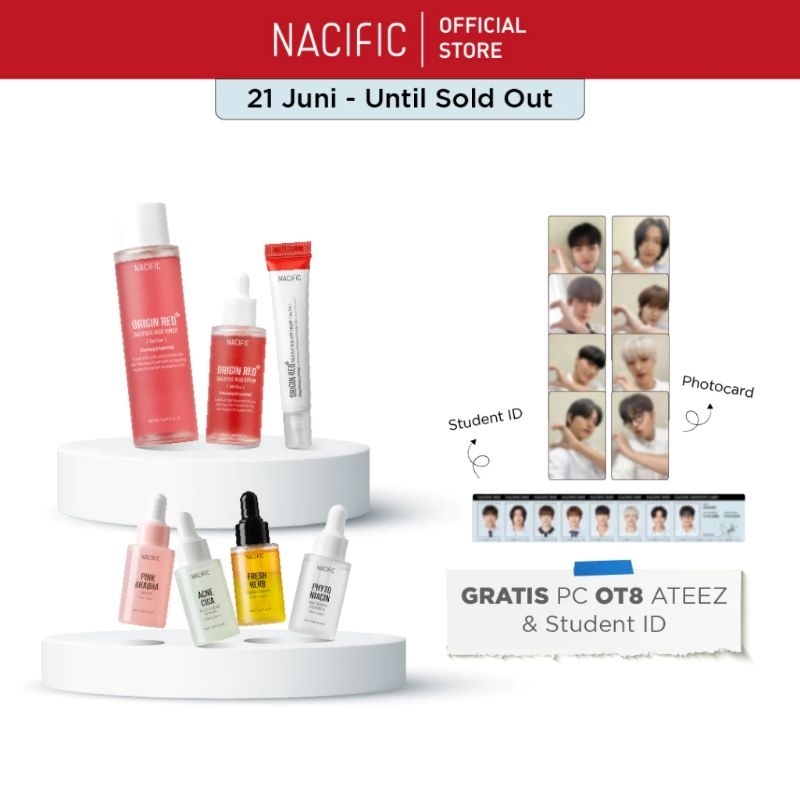 PC Ateez Nacific R6 Youth + Student ID + sharing Origin Red Phyto niacin Fresh Herb acne Cica Pink