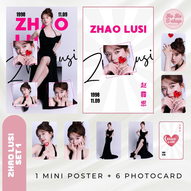 Set Zhao Lusi Photocard dan Mini Poster