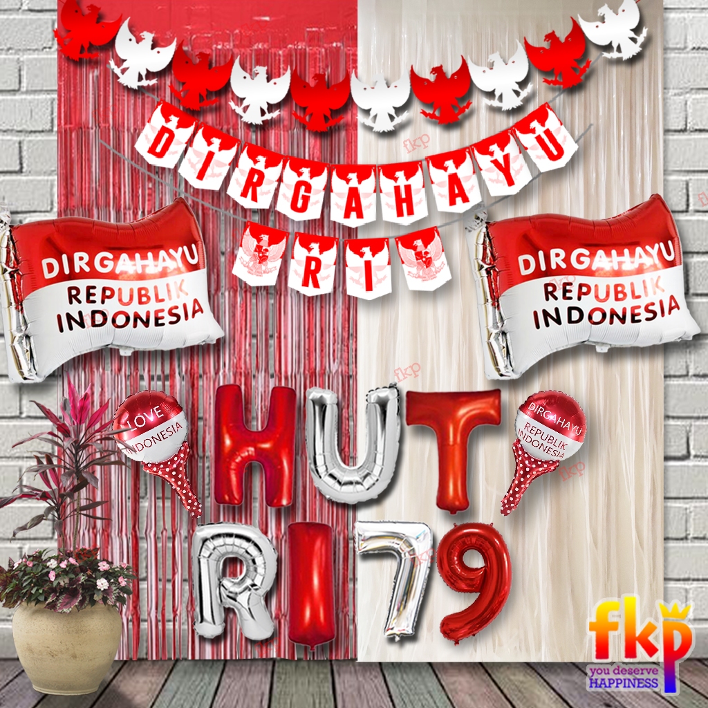 MINDU FUN KIDS PARTY Paket Dekorasi Balon Dirgahayu RI / Balon HUT RI / Dekorasi 17an Agustusan /