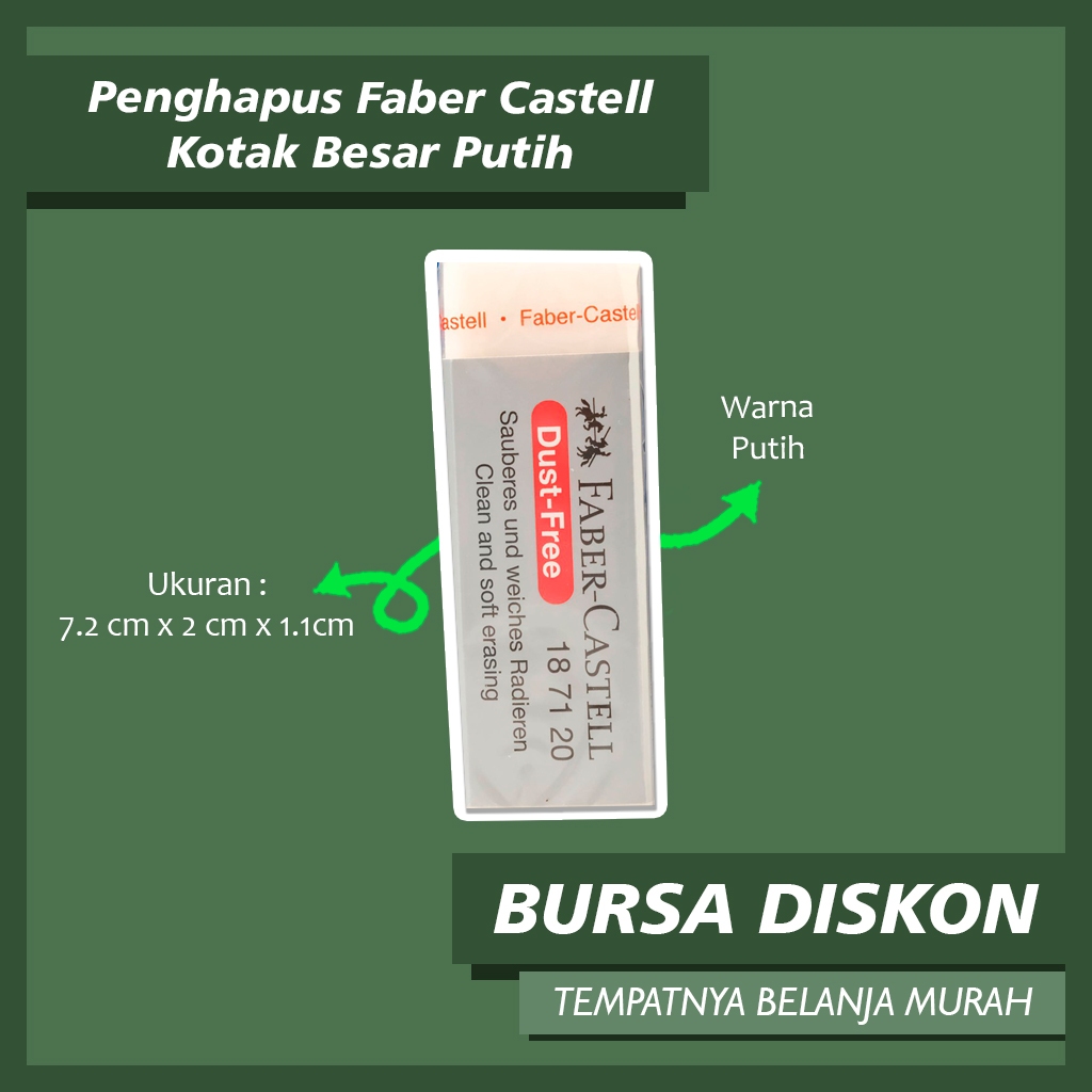 

Penghapus Faber Castell BESAR Putih dan Hitam Dust Free Original