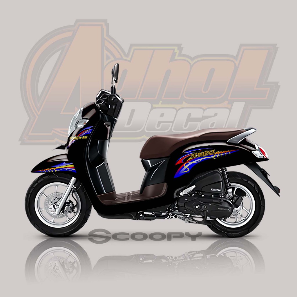 STICKER STRIPING VARIASI SCOOPY | STRIPING HONDA SCOOPY 2017 2018 2019 2020 SIMPLE MOTIF 014