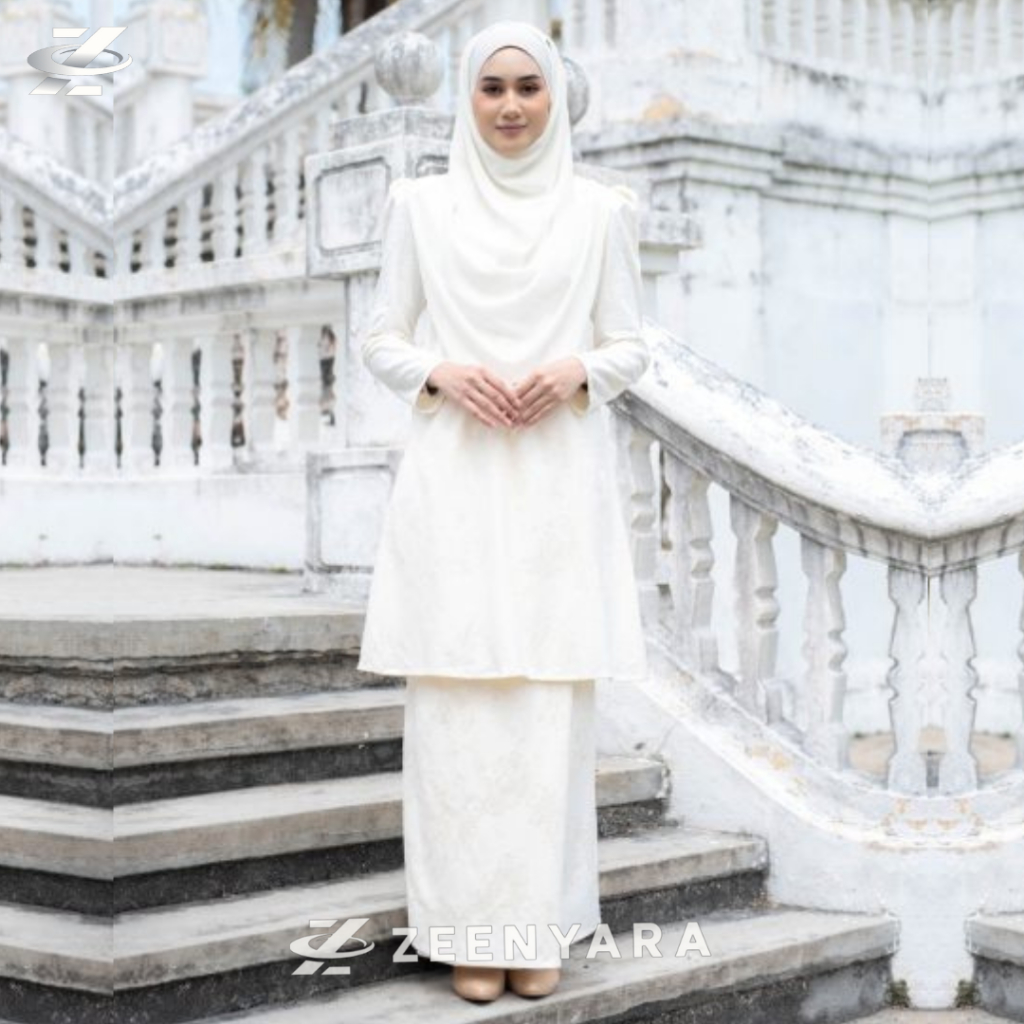 Nabita Setelan Baju Kurung Malaysia Modern Wanita One Set Pakaian Melayu Kebaya Muslim Pesta Polos P