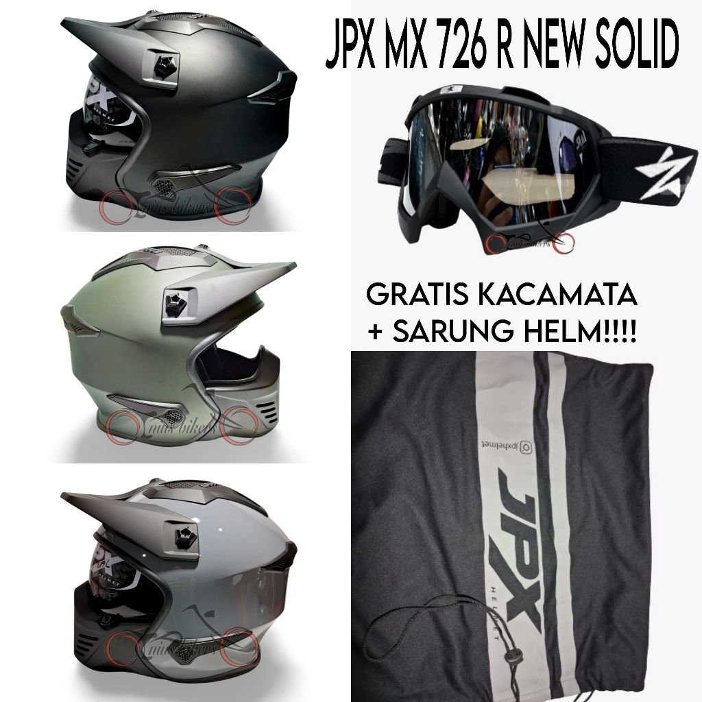 JPX Full Face MX-726R Solid _ Helm Full Face JPX Cakil