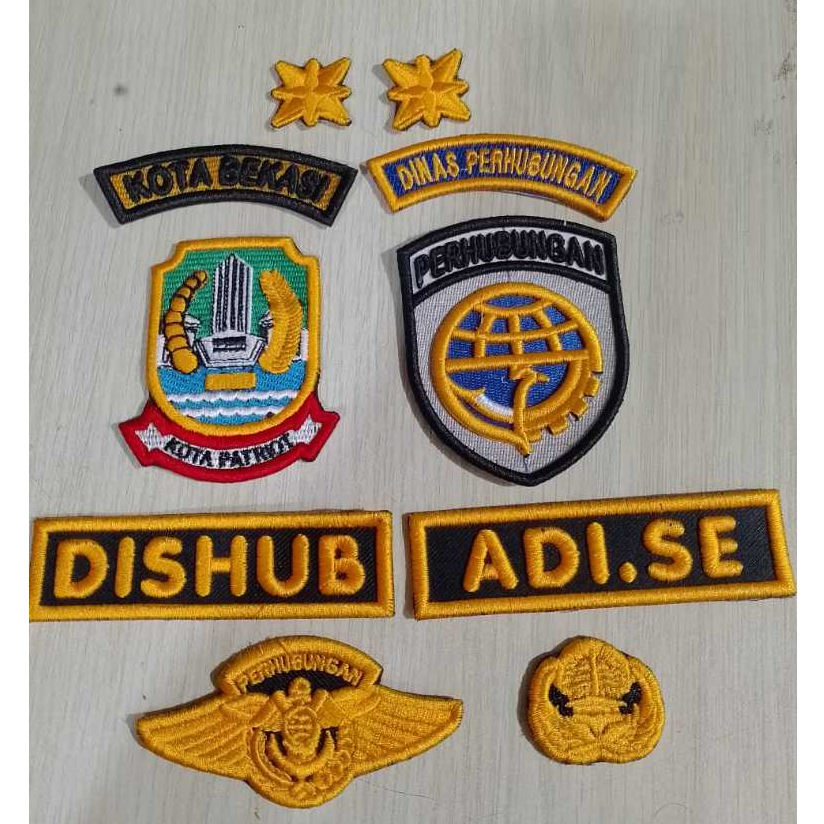 Bordir Dishub Timbul Satu Set +Bordir Nama-Bordir Timbul Dishub Satu Set