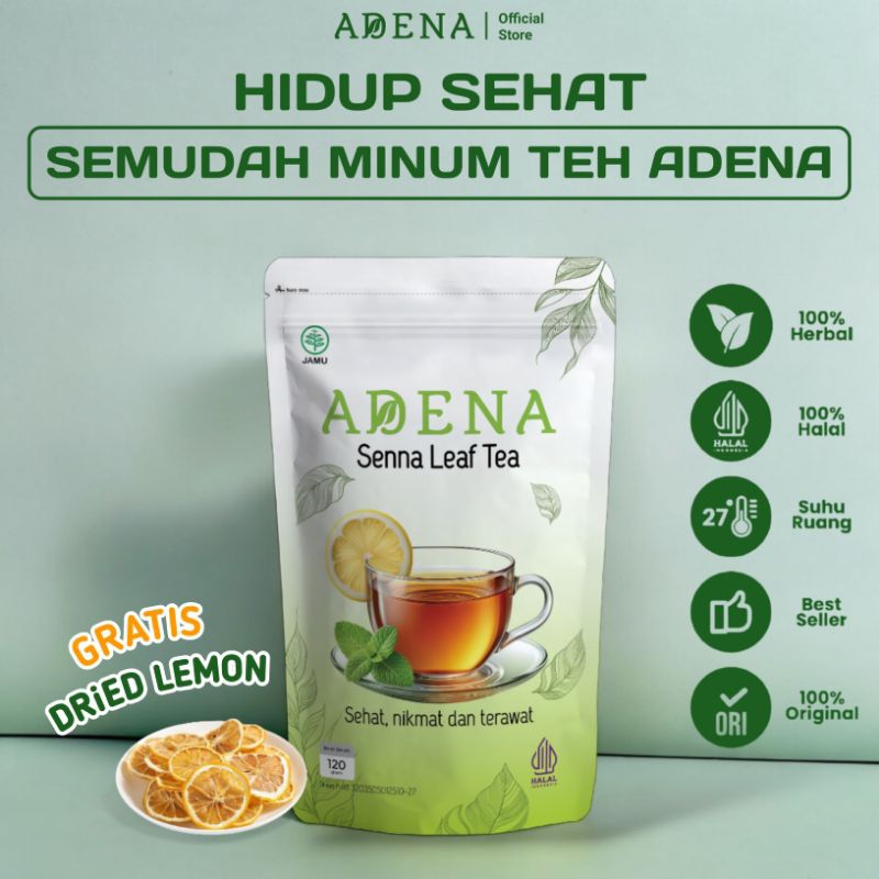 

ADENA Detox Slimming Tea Pelangsing Tubuh Melancarkan Sistem Pencernaan Free Dried Lemon