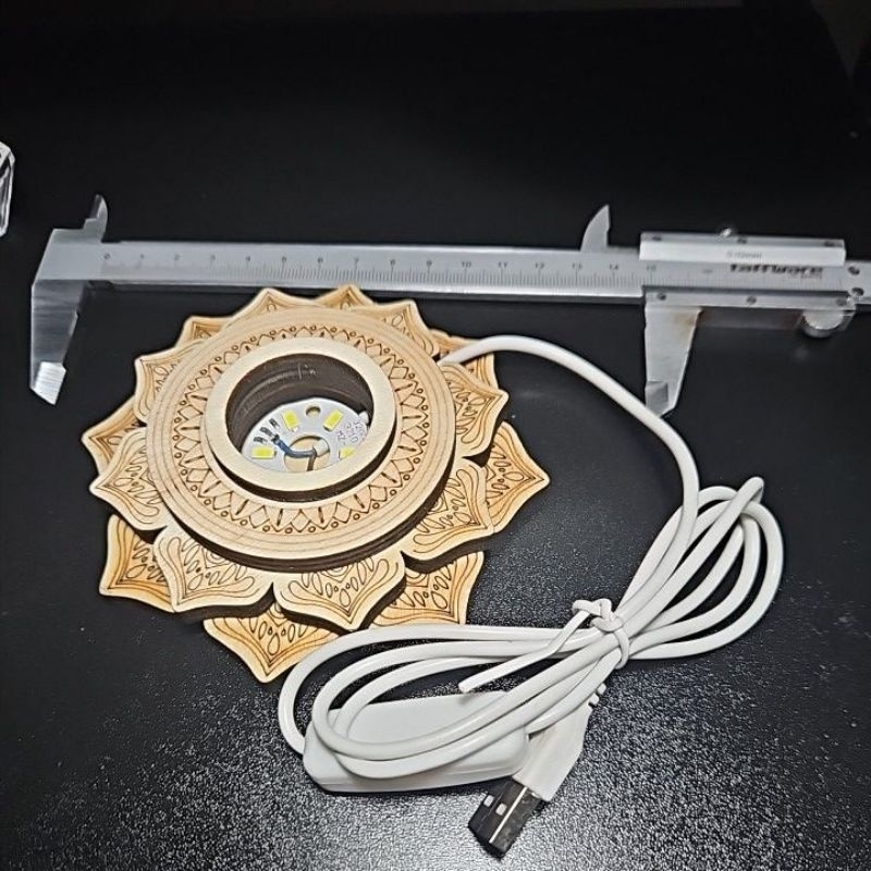 LED DUDUKAN BOLA CRYSTAL TERATAI LED USB 10cm