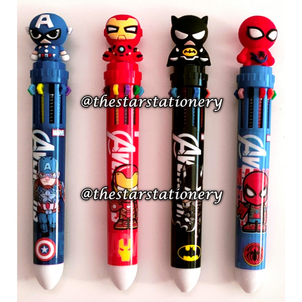 

(1 Biji) Bolpen 10 Warna Superhero KP-9031 / Gel Pen 10 in 1 Superhero / Bolpen GXIMP KP-9031