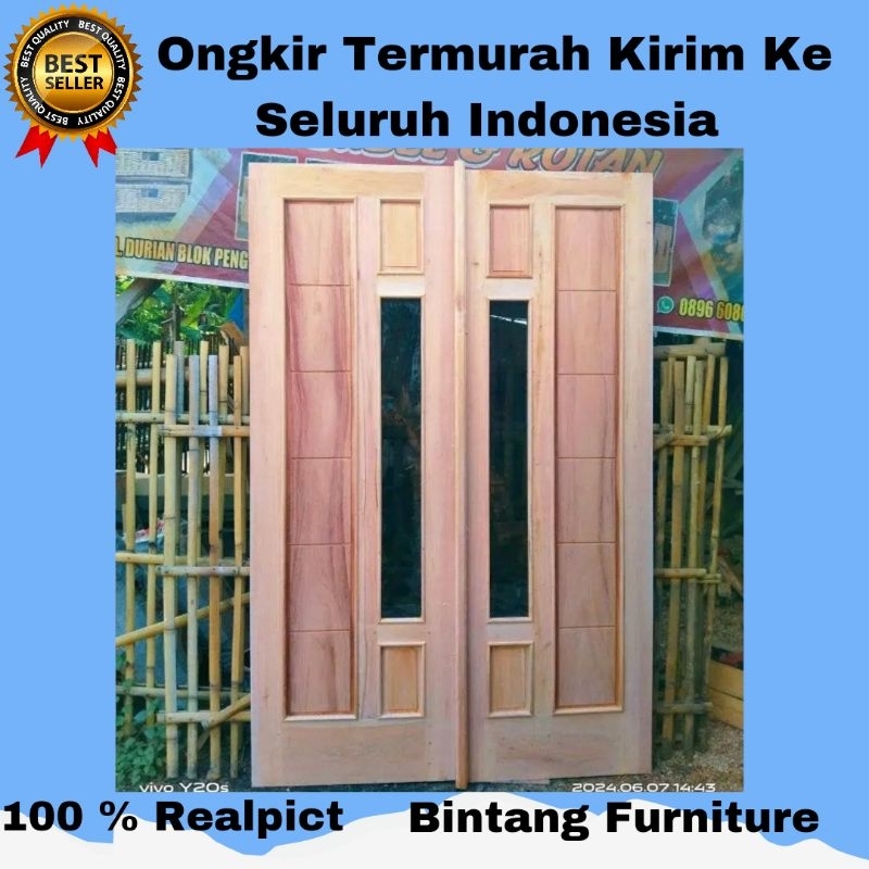 READY STOK Daun Pintu Utama Kupu Kupu Kayu Minimalis Murah Pintu Utama Kupu Tarung Murah