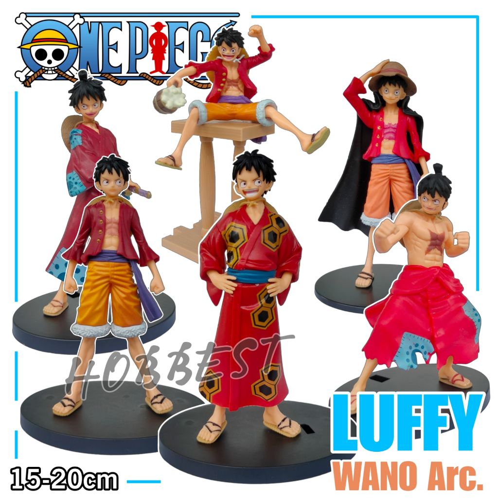 Figur Karakter Bajak Laut Topi Jerami Versi Negeri Samurai Pose Berdiri