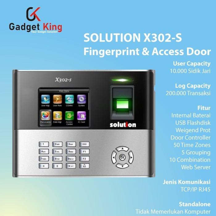 FINGERPRINT MESIN ABSENSI SOLUTION X-302S X302S