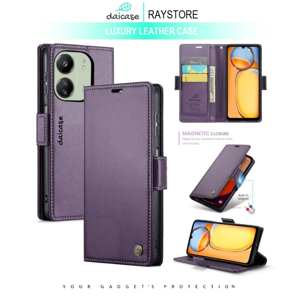 XIAOMI REDMI 13C FLIP LEATHER CASE PREMIUM-FLIP WALLET CASE UNTUK XIAOMI REDMI 13C