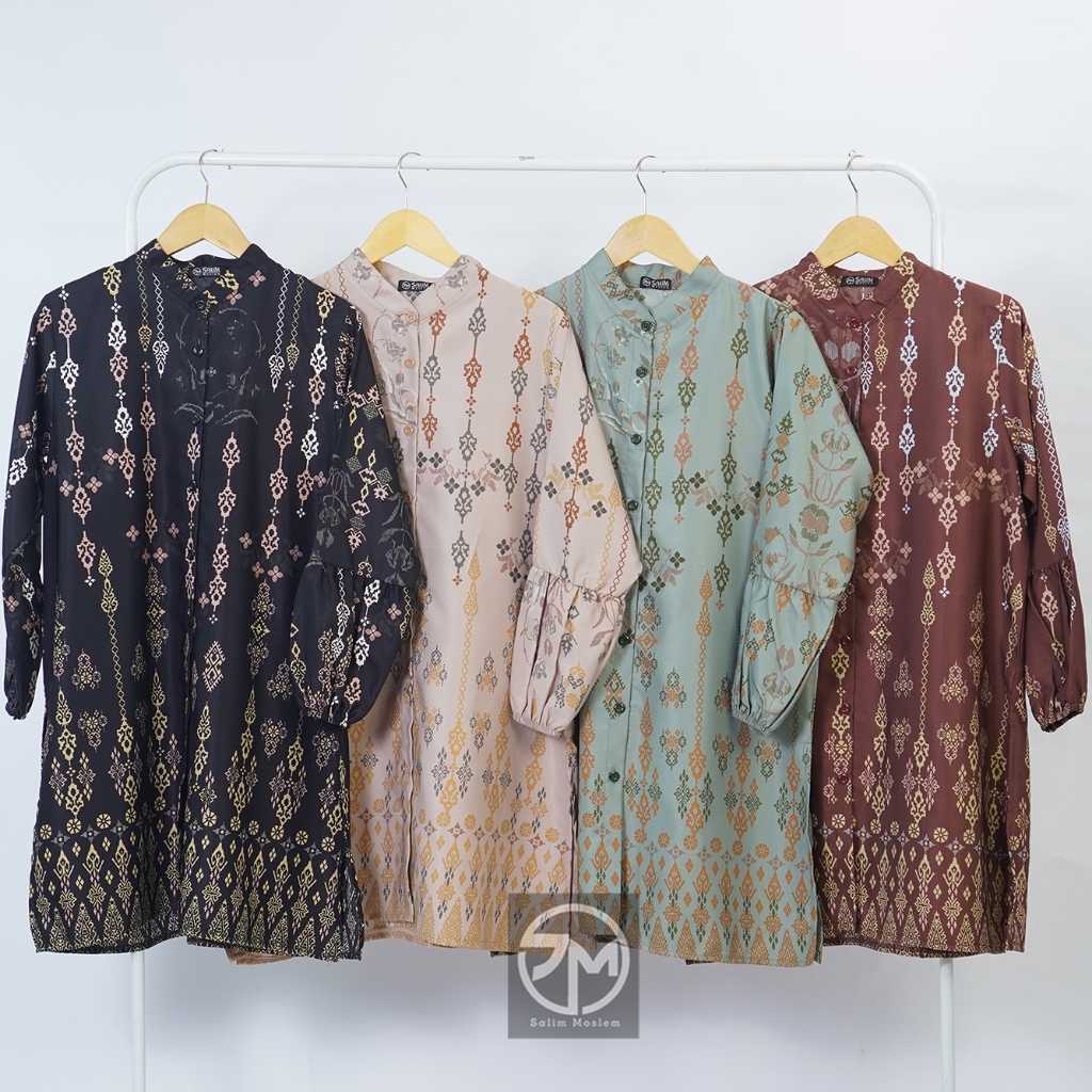 Salim Moslem - Atasan Amira Etnik Kemeja Tunik Motif Silky Doff // Luxury
