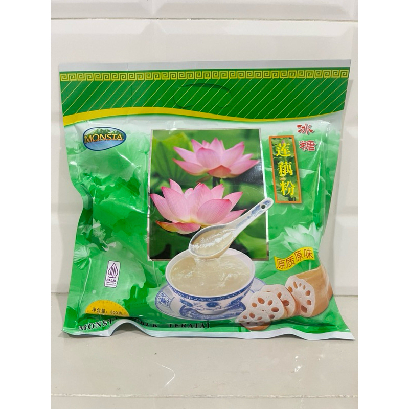 

Monsta Bubuk Akar Teratai / Monsta Lotus Bubuk Bungkus / Minuman Serbuk Pati Akar Teratai/ Bubur Teratai 300 gr