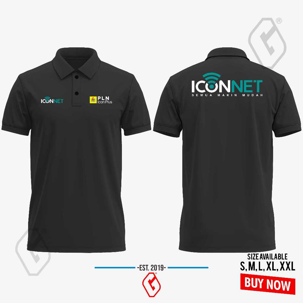 polo shirt pln icon plus iconnet / baju kerah pln icon plus iconnet