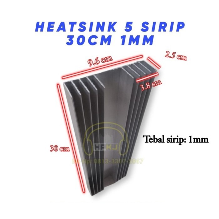 HEATSINK HEAT SINK PENDINGIN POWER 30CM 5 SIRIP 10 sirip 1MM TIPIS