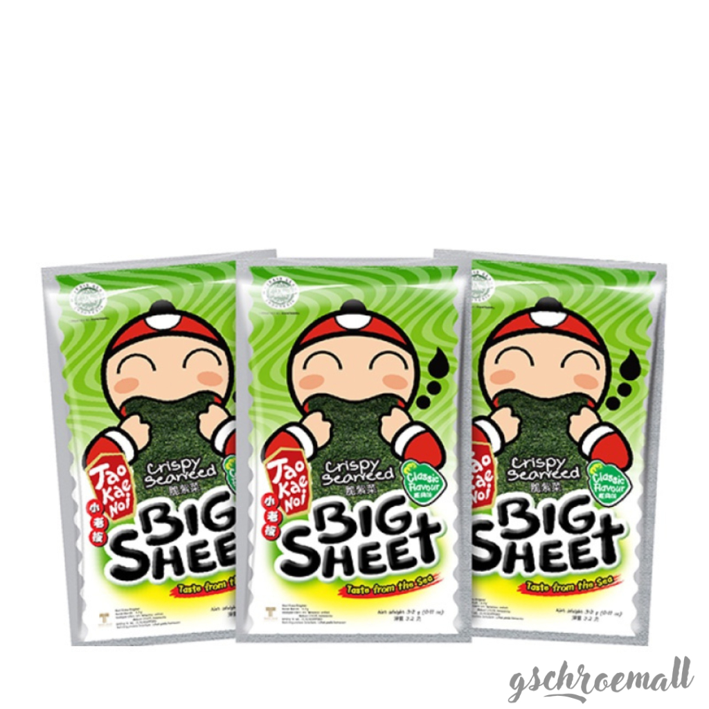 

Tao Kae Noi Crispy Seaweed Big Sheet Classic 4g|Tao Kae Noi Crispy Seaweed Big Sheet Classic1 Box isi 12pcs