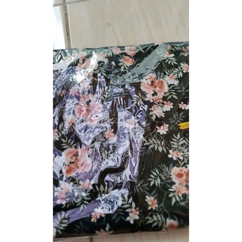 daster rayon hitam bunga