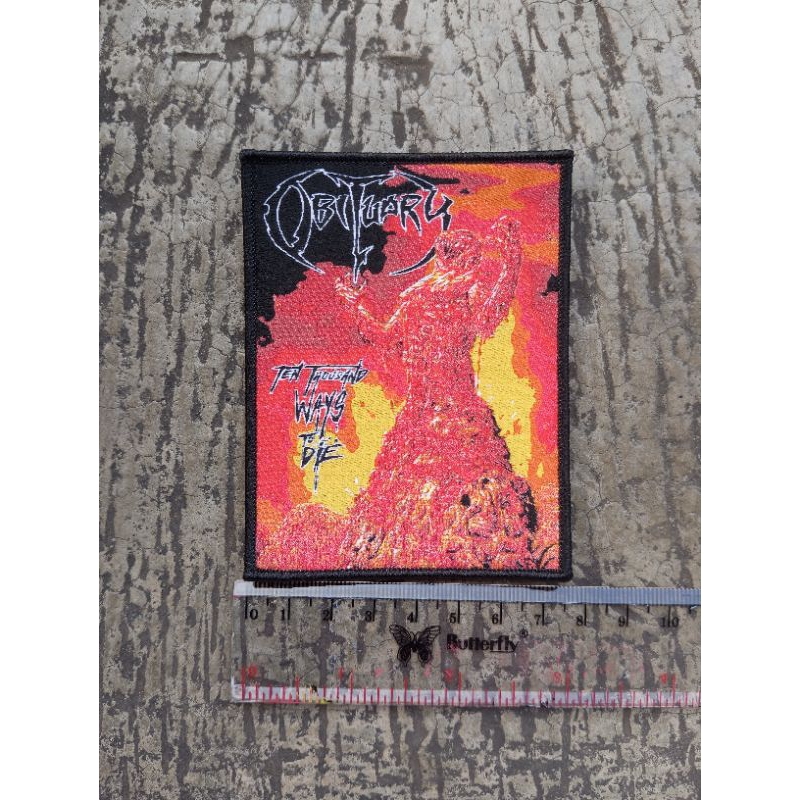 woven patch obituary