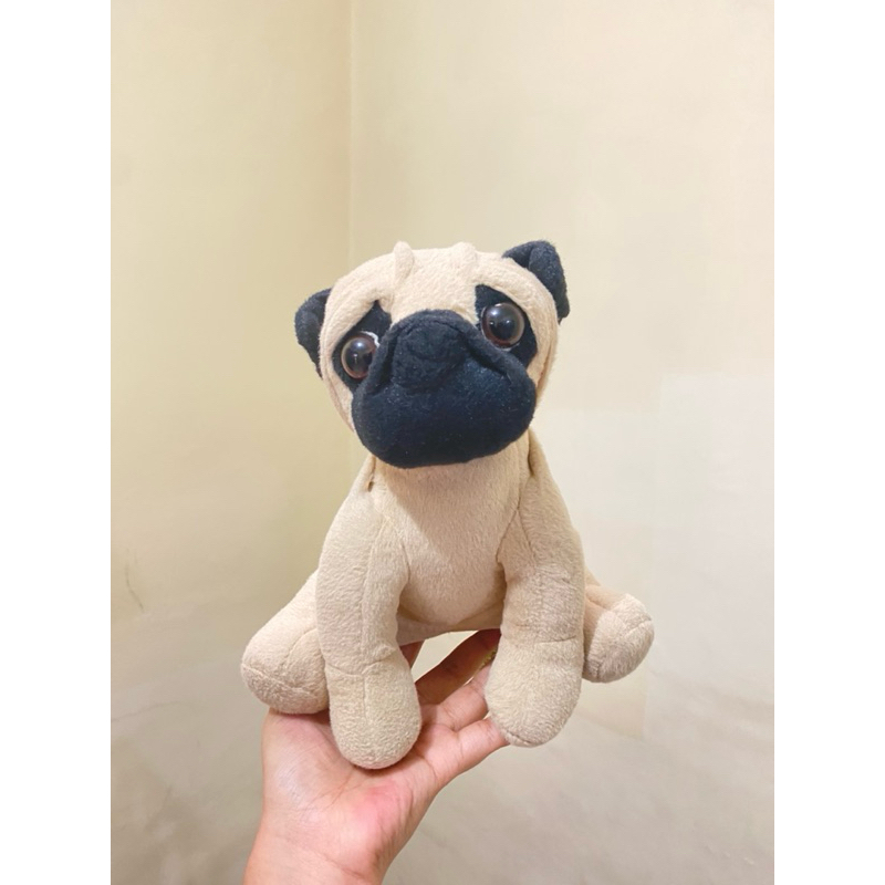 Boneka Karakter Anjing Pug Size 22cm Original / Boneka Pug Dog / Boneka Karakter Anjing Lucu