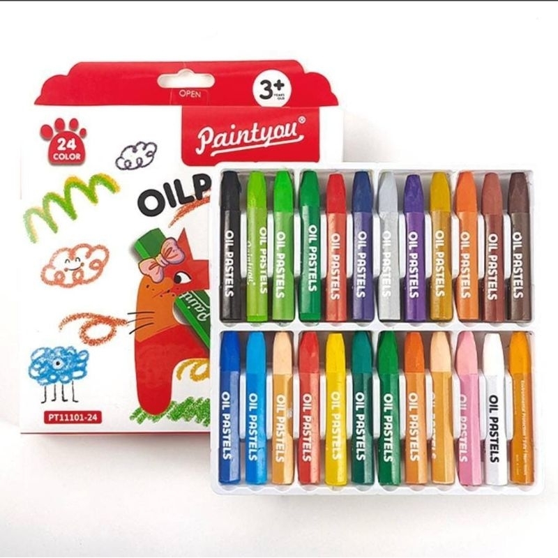 

Krayon 36 warna lukisan anak anak hexagonal oil pastel