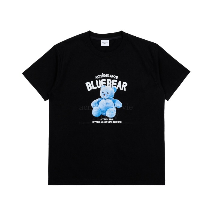 ADLV Tshirt Short Sleeve Blue Teddy Bear Black - 100% ORIGINAL RESMI