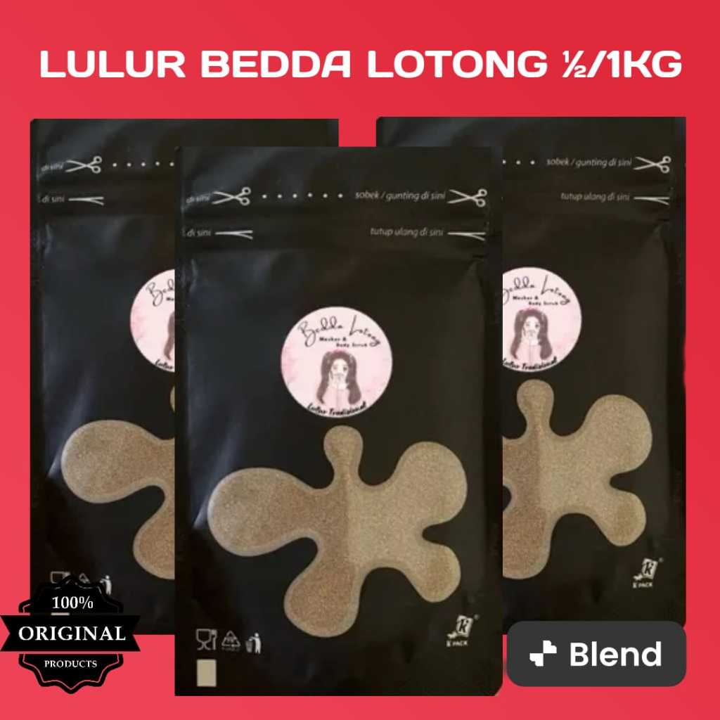 Lulur bedda lottong 500gr dan 1kg [lulur rempah khas buggis lulur bedda lotong original mencerahkan 