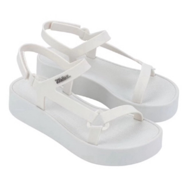 Preloved Sepatu Sandal Wanita Melissa Sun Downtown Platform Ad White Size 36