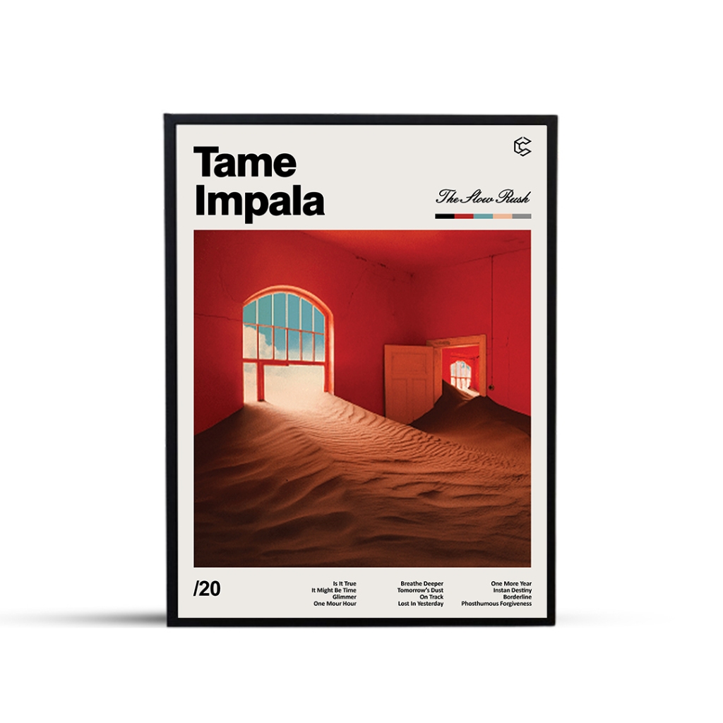 Poster Tame Impala Frameblock Cover Album The Slow Rush