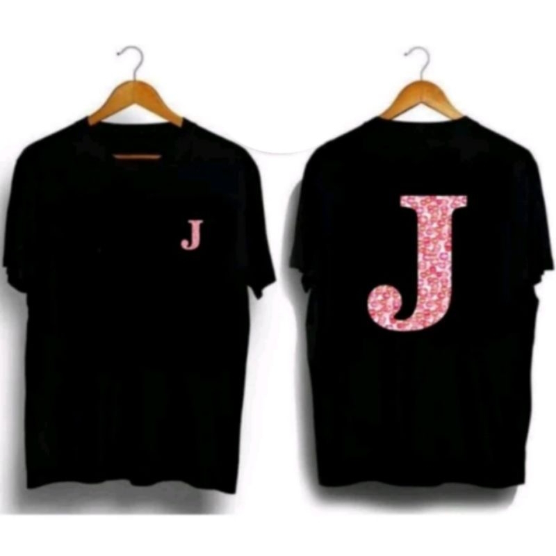 T-SHIRT KAOS DISTRO INISIAL HURUF J BAHAN KATUN COMBED 30S