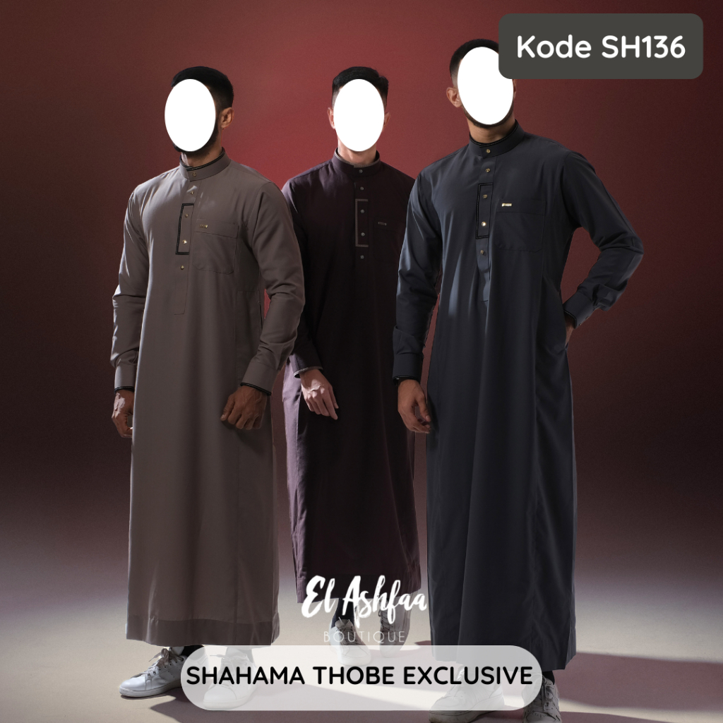 Jubah Saudi | Gamis Pria | Shahama Kombinasi Warna Manset SH 136 - Pusat Grosir Alnoor