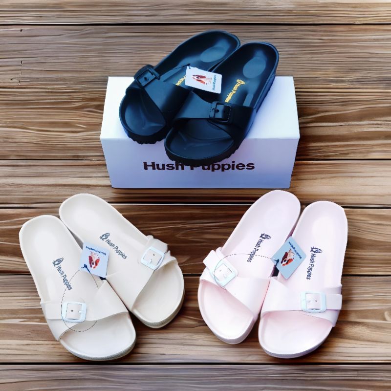 Hush puppies sandal flat karet jelly wanita sendal slip on strap cewek free box
