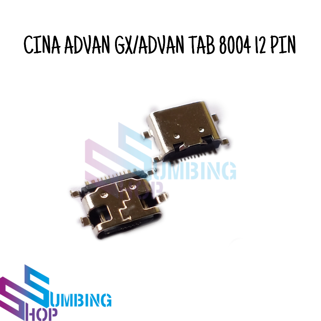 Konektor Charger Cina Advan GX Advan Tab 8004 12 PinUsb Plug In Con Tc