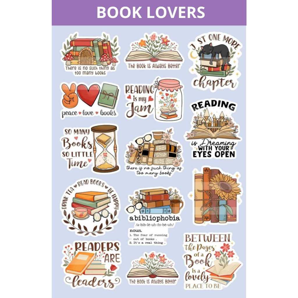 

Sticker BOOK LOVERS aesthetic cute non cutting