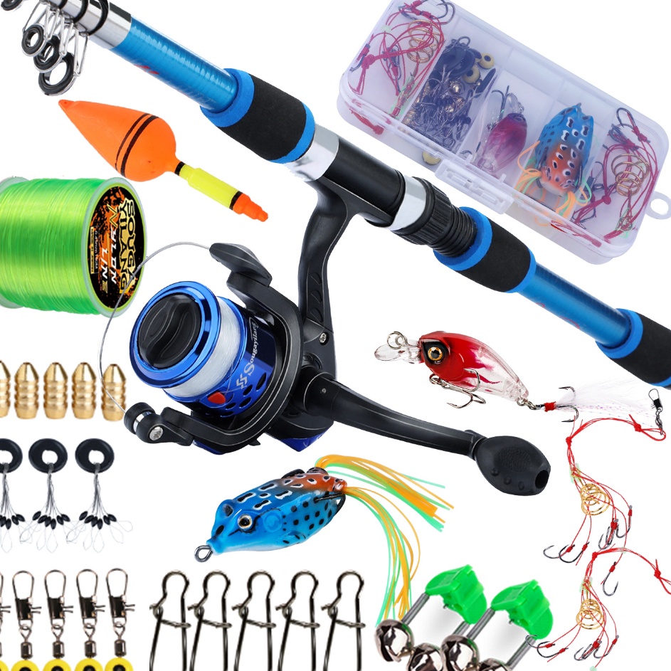 Update Terbaik  Sougayilang 18M Joran Pancing Set 521 Gear Ratio Reel Pancing Spinning Fishing Reel 