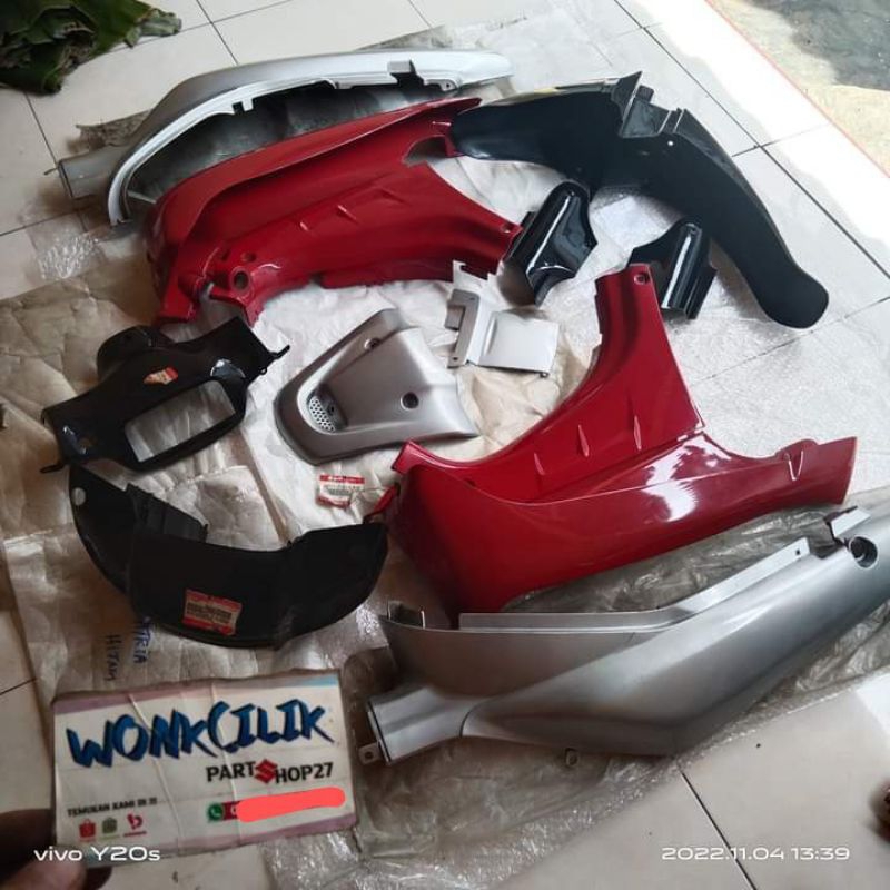 body set satria lumba merah silver original sgp