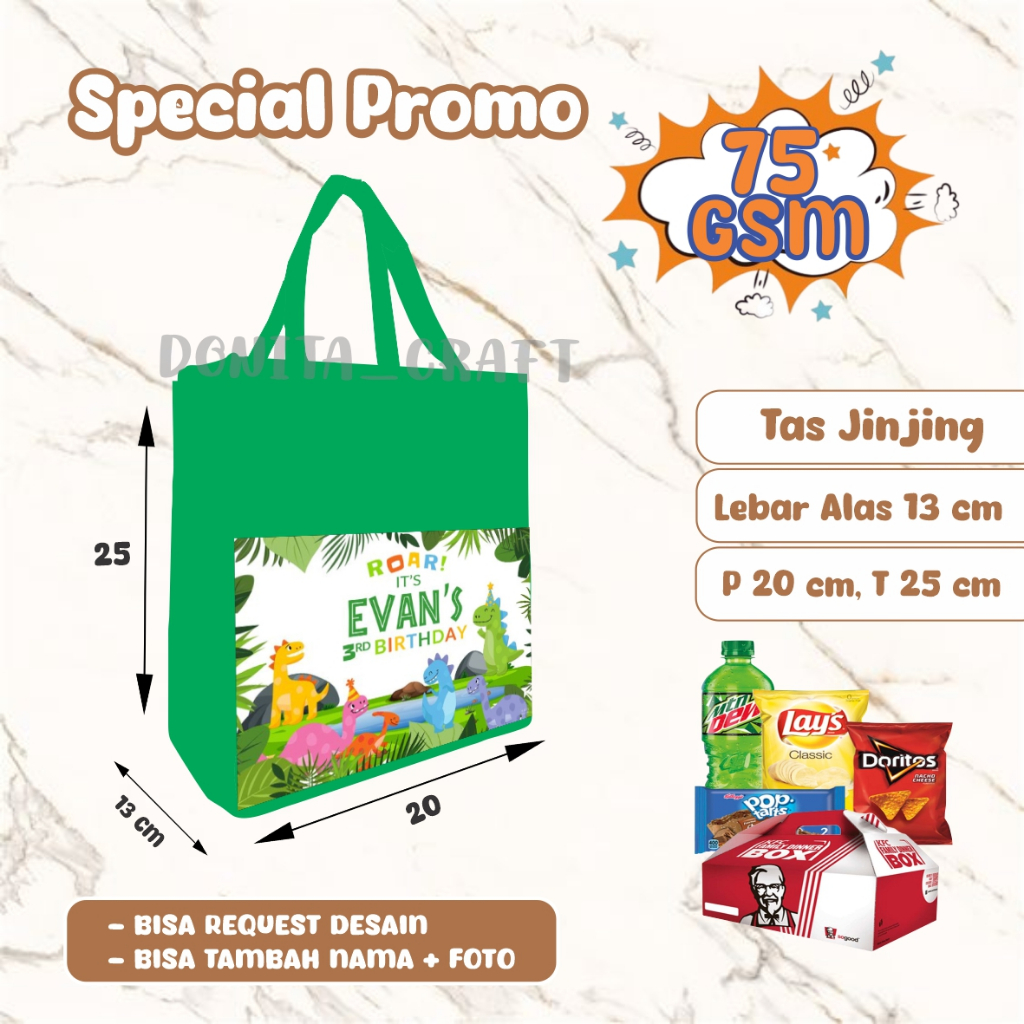 

Tas Ultah Anak/Tas Ultah Murah/Tas Ultah custom/Gratis Tambah Nama & Foto/Model Potrait Saku