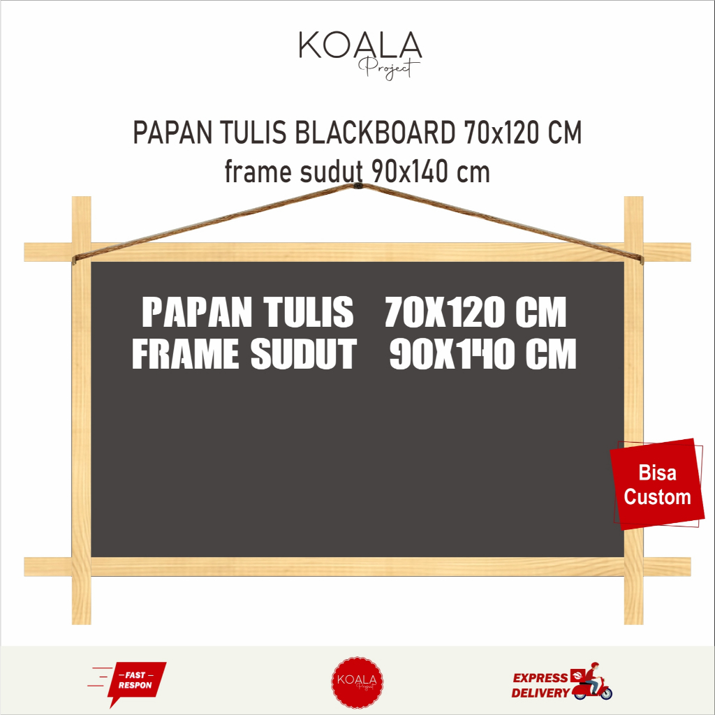 

PAPAN TULIS BLACKBOARD 70X120 CM FRAME PLUS TALI RAMI - KOALA PROJECT