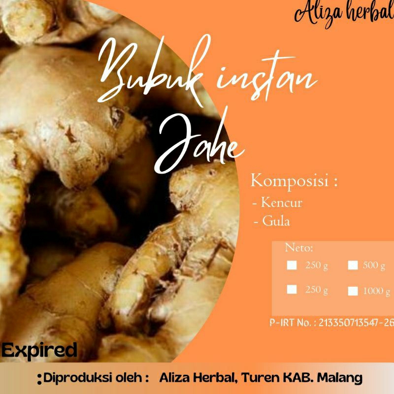 

Bubuk instan per. kg jahe, jahe merah, kencur, temulawak(empon empon) herbal