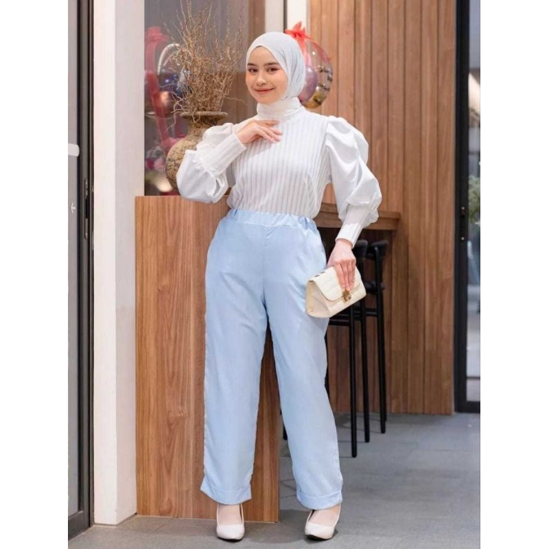 Kinan Puff Sleeve - Blouse Lengan Ballon - Baju Atasan Wanita Blouse Puffy Kekinian TERBARU